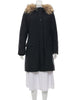 BURBERRY LONDON Dara Black Nylon Down Detachable Fur Hood Coat Jacket S