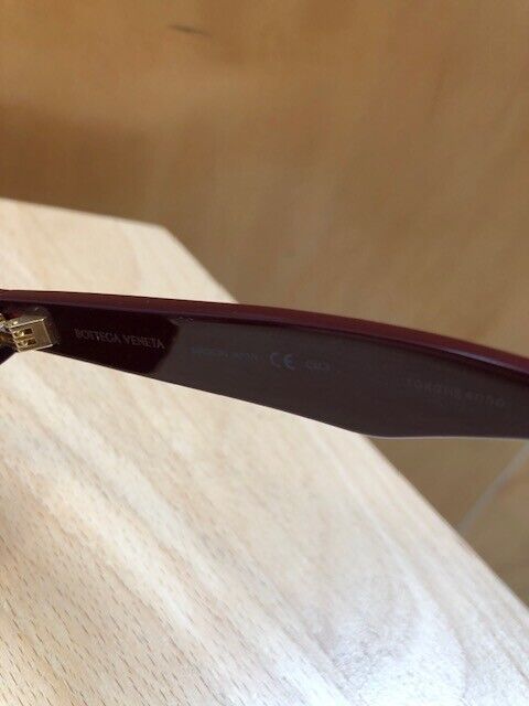 BOTTEGA VENETA BV1099S Maroon Red Burgundy Cat Eye Reflective Glasses Sunglasses