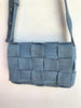 BOTTEGA VENETA Cassette Light Blue Jean Denim Woven Crossbody Shoulder Bag Purse