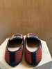 LOEWE Monogram Cloth Fabric Plaid Logo Gem Stone Embellished Loafer Shoes 40