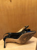 JIMMY CHOO Blare 60 Black Patent Leather Bow Pointed Toe Sling Back Pump 37.5