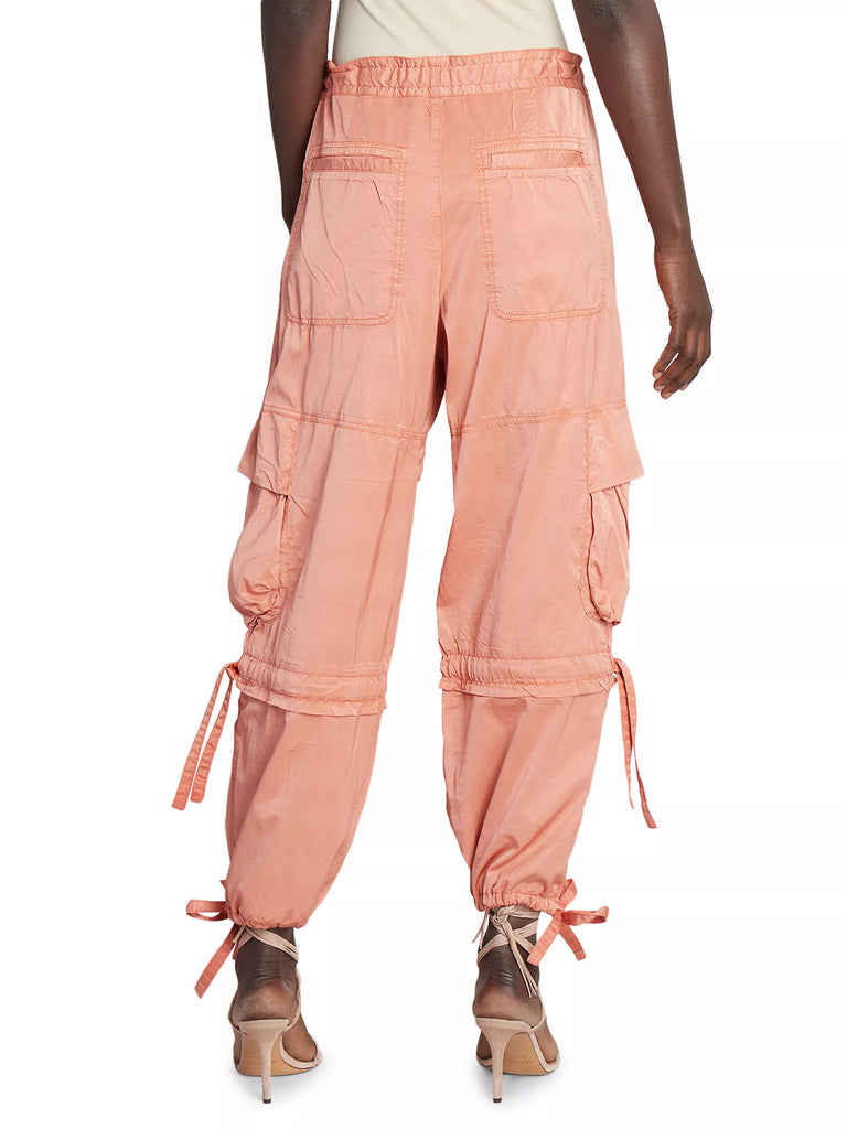 ISABEL MARANT Nadea Peach Button Up Tie Cargo Vest Nazemi Slouch Pant Set 36/4