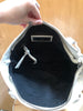 BALENCIAGA City 2Way 115748 White Leather Silver Stud Moto Shoulder Bag Purse