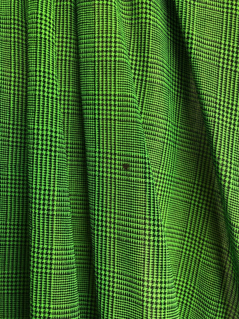 ROKSANDA Green Plaid Houndstooth Print High Waisted Pleated Midi Skirt UK 8 US 4