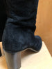 GUCCI Vtg Tom Ford Black Suede Leather Interlocking GG Logo Knee High Boot 37.5