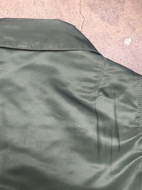 BALENCIAGA 2017 Army Green Satin Scarf Tie Collar Crop Bomber Jacket 40/8