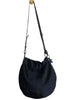 HENRY BEGUELIN Sella Horse Pony Calf Hair Black Leather Hobo Saddle Bag Purse