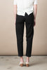 JESSE KAMM $400 Ranger Black Cotton Canvas High Waist Straight Slim Leg Pant 0