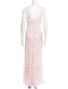 REALISATION PAR Dharma Baby Rose White Pink Floral Square Neck Silk Long Dress M