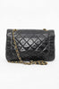 CHANEL Vtg Diana Black Quilted Leather Flap Gold CC Chain Shoulder Bag Purse