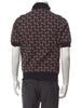 PRADA	Men's Roll Turtleneck Brown Black Jacquard Knit Jumper Sweater 48/M