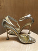 MANOLO BLAHNIK Caracol 105 Metallic Gold Nappa Leather Strappy Sandal Heels 36/6