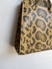 LITTLE LIFFNER Twisted Wristlet Beige Brown Snakeskin Print Leather Bag Purse