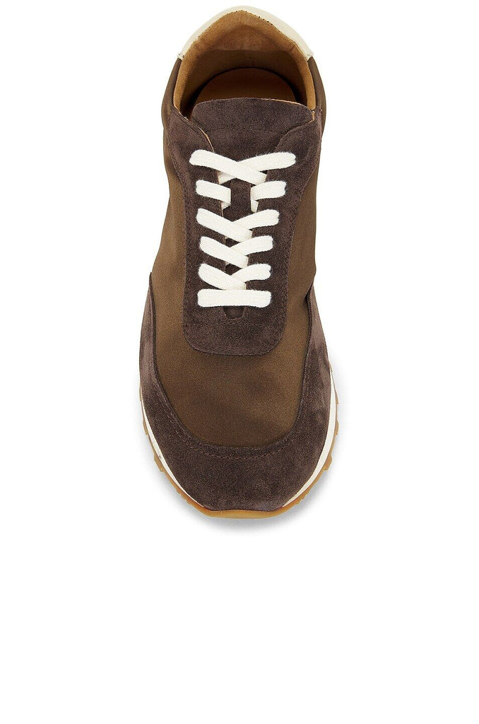 THE ROW $850 Owen Dark Brown Suede Leather Nylon Low Top Sneaker Shoe 39/9