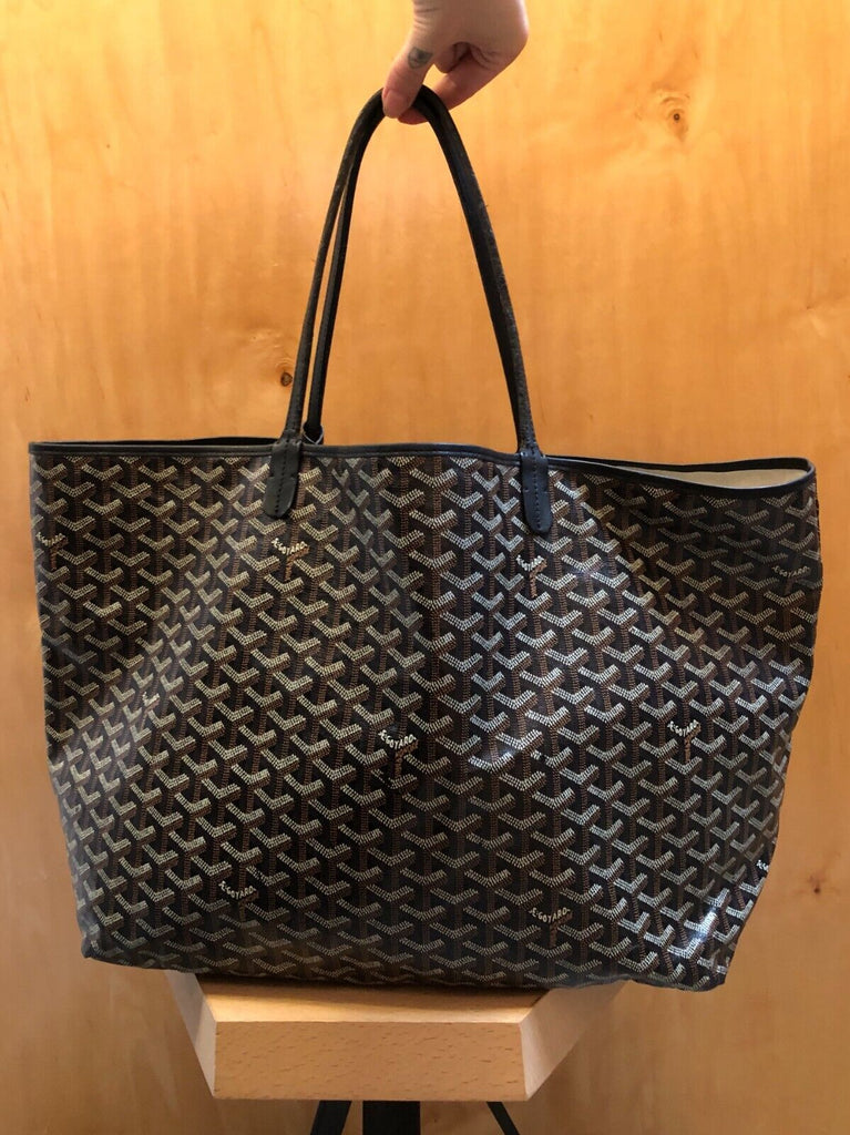 GOYARD Saint Louis GM Brown Black Canvas Monogram Print Large Tote Bag Purse