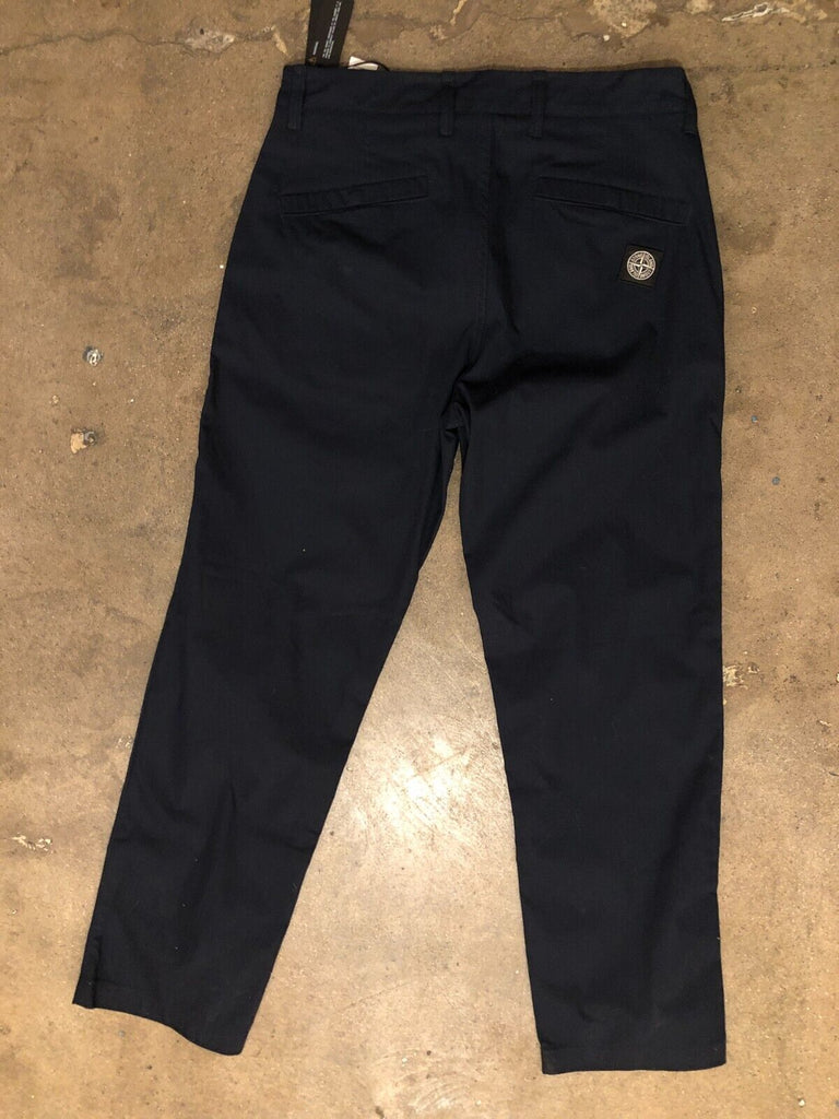 STONE ISLAND 	NWT Mens Tela Navy Blue Straight Leg Cotton Trouser Pants 30