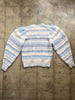 ISABEL MARANT Eleonore Blue Stripe Print Puff Sleeve Mohair Wool Sweater 36/4