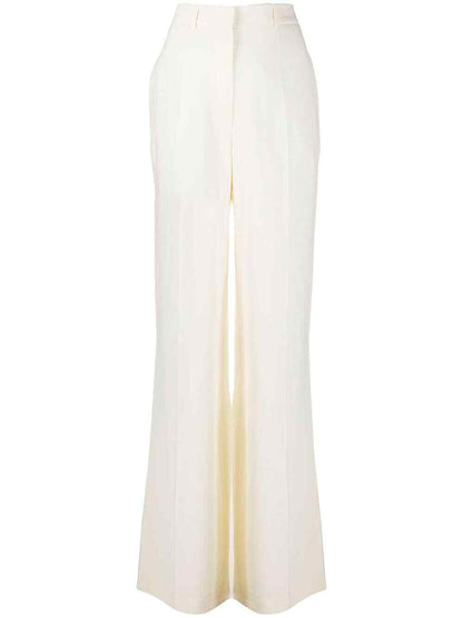 VICTORIA BECKHAM  NWT Off White Fluid Canvas Wide Leg High Waist Pant Trouser 8