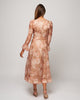 ZIMMERMANN NWT Kaleidoscope Pink Floral Print Linen Belted Beaded Midi Dress 0