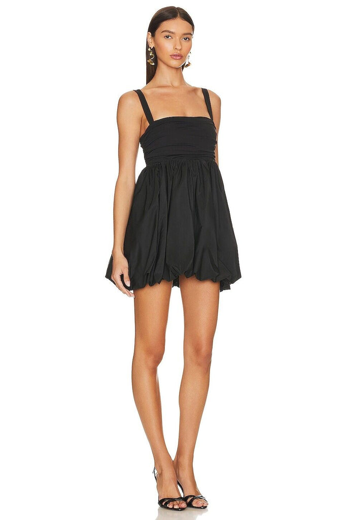 FLEUR DU MAL NWT $500 Black Bubble Sleeveless Revolve Nylon Mini Dress M