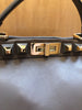 FENDI Peekaboo Iconic Gold Studs 2 Way Gray Taupe Leather Shoulder Bag Purse