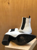 GIANVITO ROSSI  Chelsea Romney White Calfskin Leather Pointed Toe Ankle Boot 40