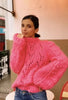 GANNI The Julliard Hot Bright Pink Mohair Wool Knit Pullover Sweater XL