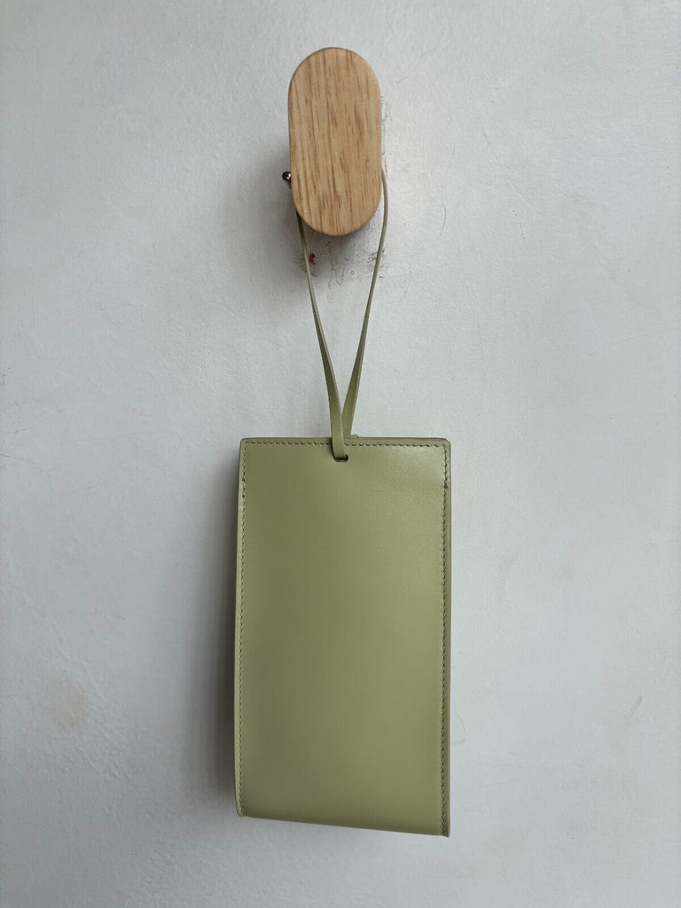 JIL SANDER NWT Light Pistachio Green Leather IPhone Case Sling Belt Purse Bag