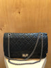 CHANEL Reissue 2.55 227 Flap Large Gray Navy Quilt Leather Shoulder Bag Purse