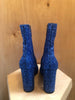 SAINT LAURENT Lou Blue Glitter Sequin 95 Zip Ombre Calf Ankle Boots 40/10