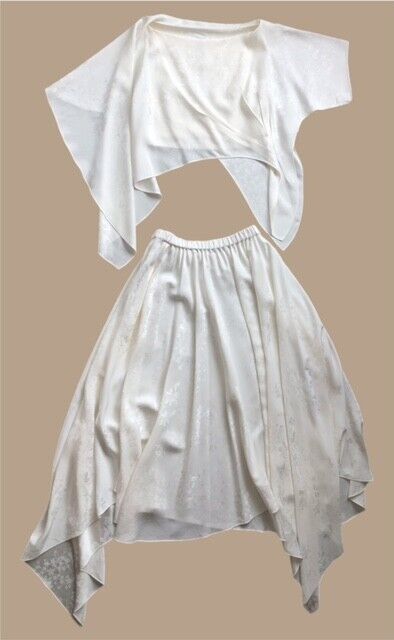 ROSIE ASSOULIN White Viscose Asymmetric Floral Print Crop Top Maxi Skirt Set 0