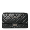 CHANEL Reissue 2.55 227 Flap Large Gray Navy Quilt Leather Shoulder Bag Purse