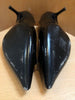 VALENTINO Black One Stud 50 Embellished Patent Leather Kitten Heel Pump 38/8/7.5