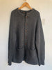 CHIMALA 	Dark Grey Knit Long Sleeve Crew Neck Button Up Wool Cardigan Sweater L