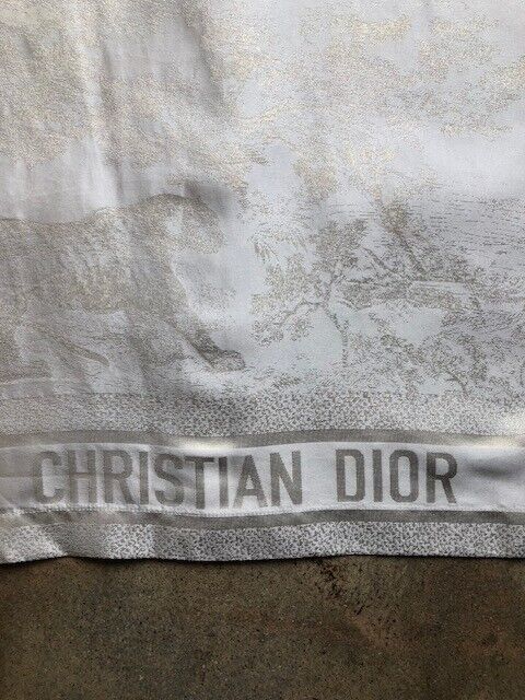 CHRISTIAN DIOR Silver Metallic Gold Silk Button Down Up Blouse Top Shirt 36/4