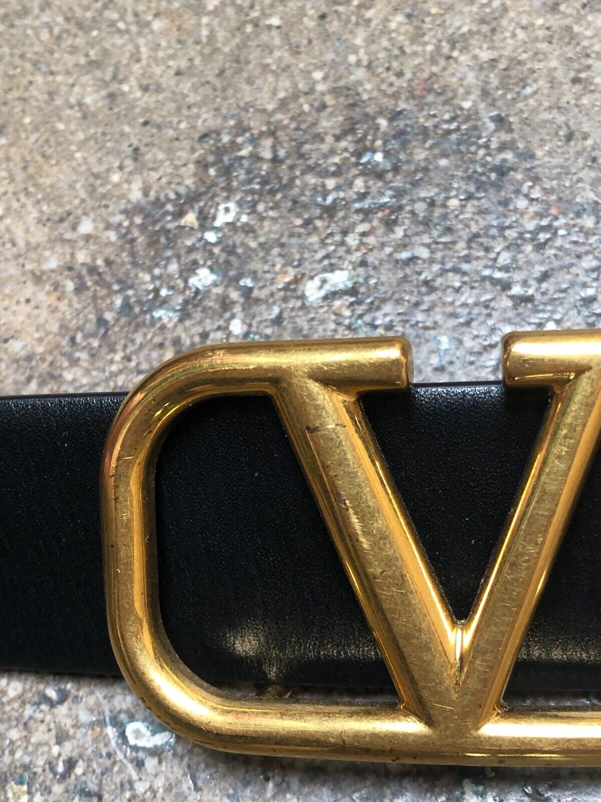 VALENTINO VLogo Black Red Reversible Gold Buckle Waist Belt 90cm/M
