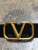 VALENTINO VLogo Black Red Reversible Gold Buckle Waist Belt 90cm/M