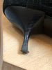 FENDI Vtg Black Suede Leather FF Zucca Monogram Pointed Toe Kitten Heel 36.5/7