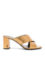 SAINT LAURENT Lou Lou Metallic Copper Gold Leather Cross Sandal Mule Heel 39