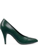 GUCCI	Blanca Malaga Kid Dark Green Leather Pointed Toe Stiletto Heel Pump 37.5