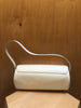 DEVEAUX  Raja White Cylinder Round Smooth Leather Baguette Shoulder Bag Purse