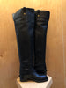 VALENTINO $2000 Black VLogo Over The Knee Leather Chunky Heel Riding Boot 37.5