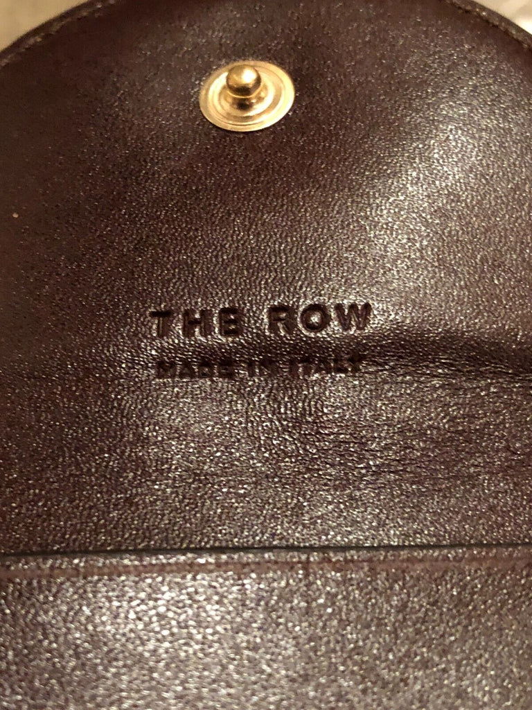 THE ROW NWT Annette Brown Leather Coin Keychain Crossbody Card Holder Bag Purse