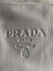 PRADA Caribu Off White Ivory Leather Large Weekender Duffle Shoulder Bag Purse