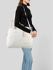 PRADA Caribu Off White Ivory Leather Large Weekender Duffle Shoulder Bag Purse