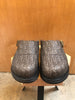 DIOR DENIM TEARS NWB Mens Aqua Embossed Leather Brown Shearling Slipper Mule 46