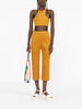 ISSEY MIYAKE PLEATS PLEASE Plissé Orange High Waist Cropped Straight Leg Pant 4