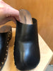 KHAITE	$1160 Lucca Black Leather Wooden Sole Gold Studded Mule Clog Shoe 37/7