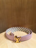 LOUIS VUITTON LV Initiales Pink Damier Azur Plaid Reversible Leather Belt 90/36