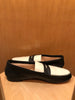 JAMIE HALLER Two Tone Black Bone Cream Leather Slip On Penny Loafers 40